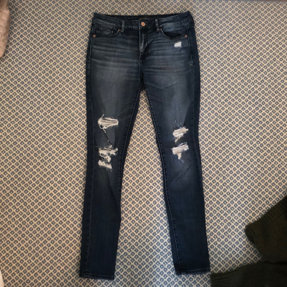 Blue Abercrombie jeans with rips